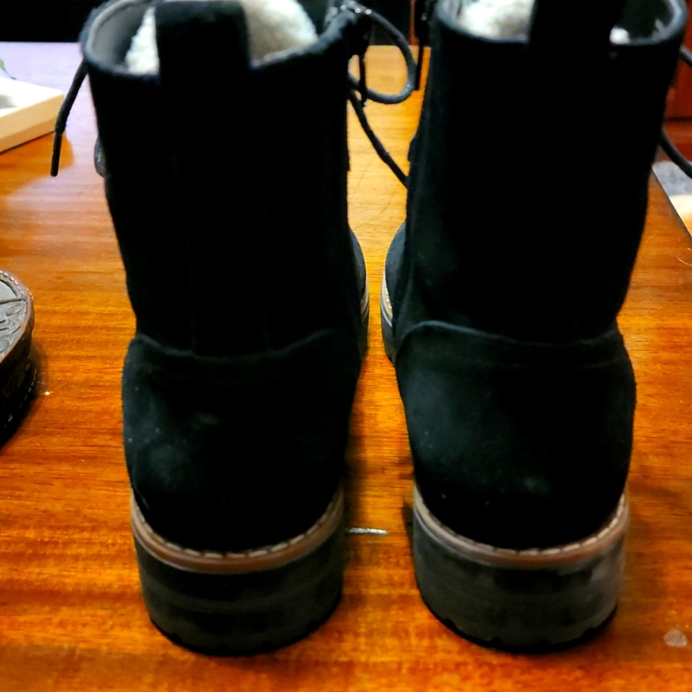 Crown & Ivy Black Lace Up Boots - Picture 2 of 9